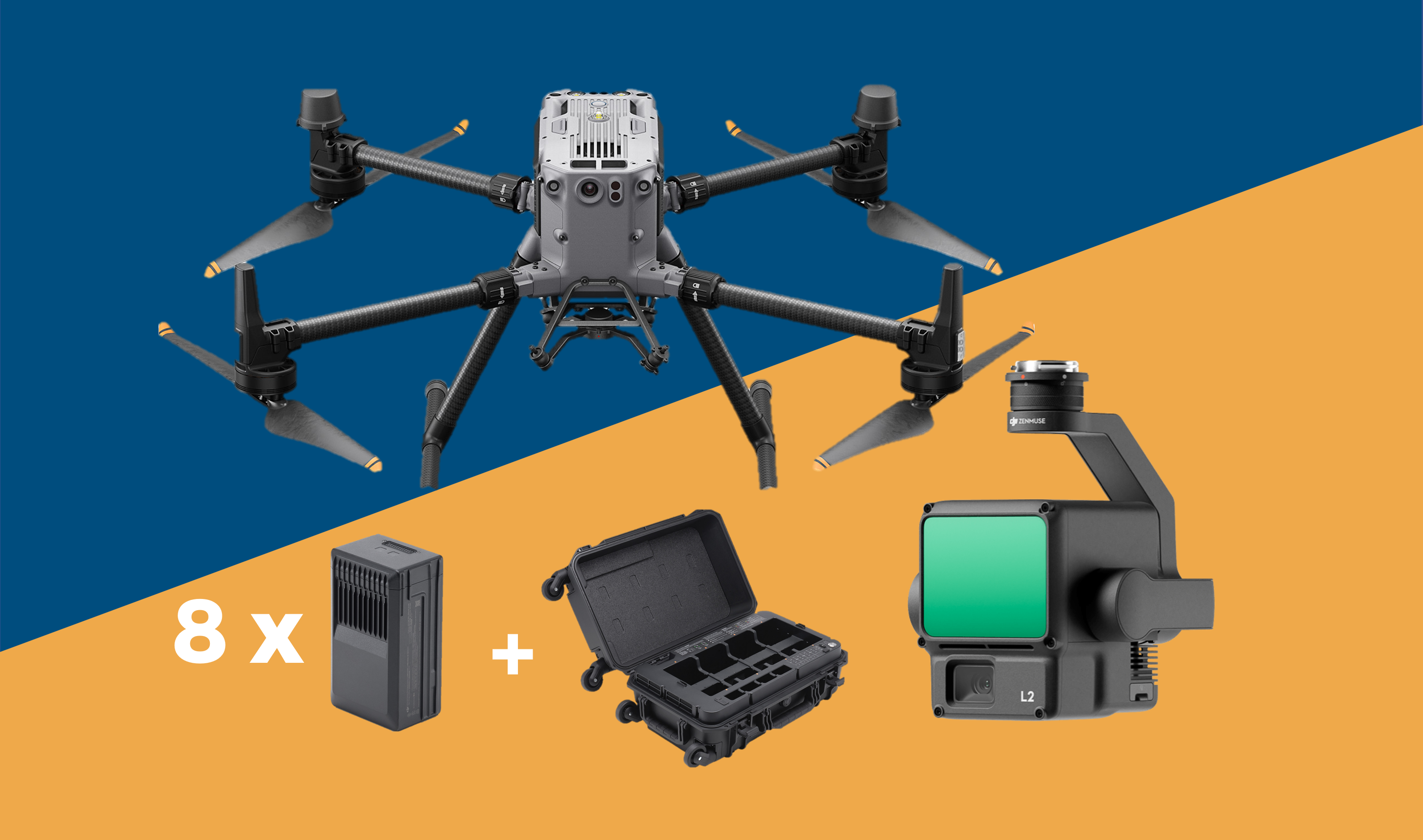 DJI Matrice 350 RTK Drone (2023) with Zenmuse L2 Camera (2024) & 8 Batteries (2023 > 2025)