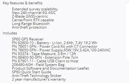 Brand New Spectra SPS60